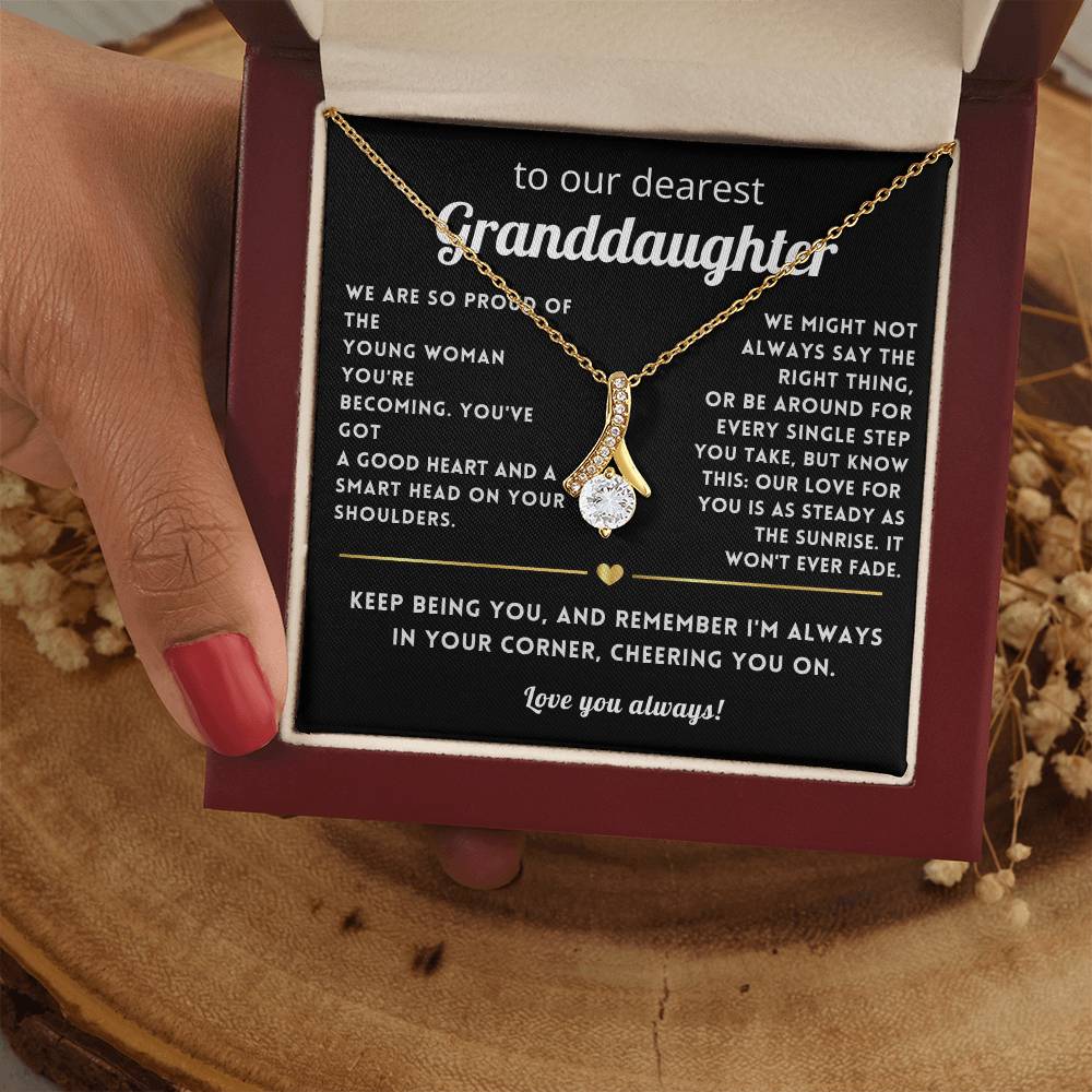 Granddaughter Petite Ribbon Necklace