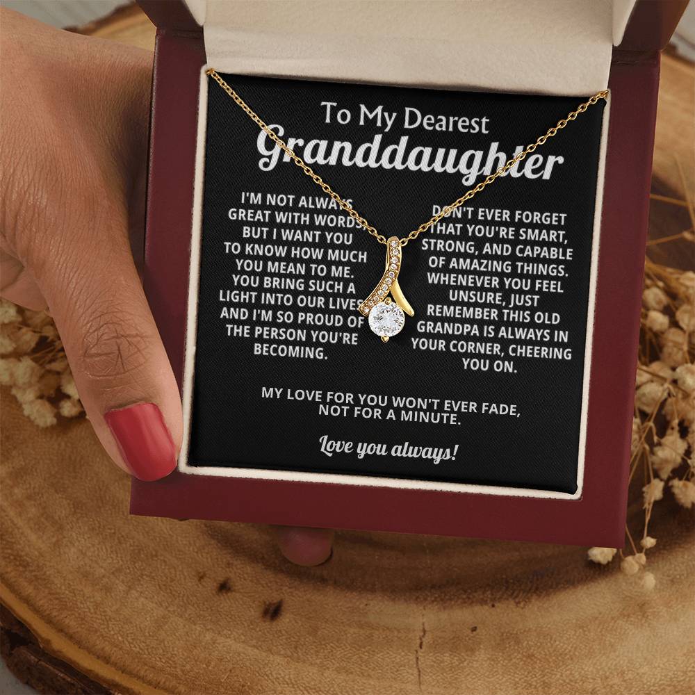 Granddaughter Petite Ribbon Necklace