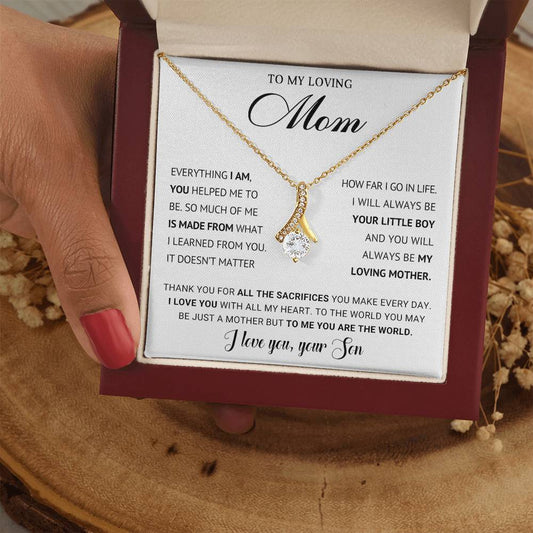 Mom Petite Ribbon Necklace