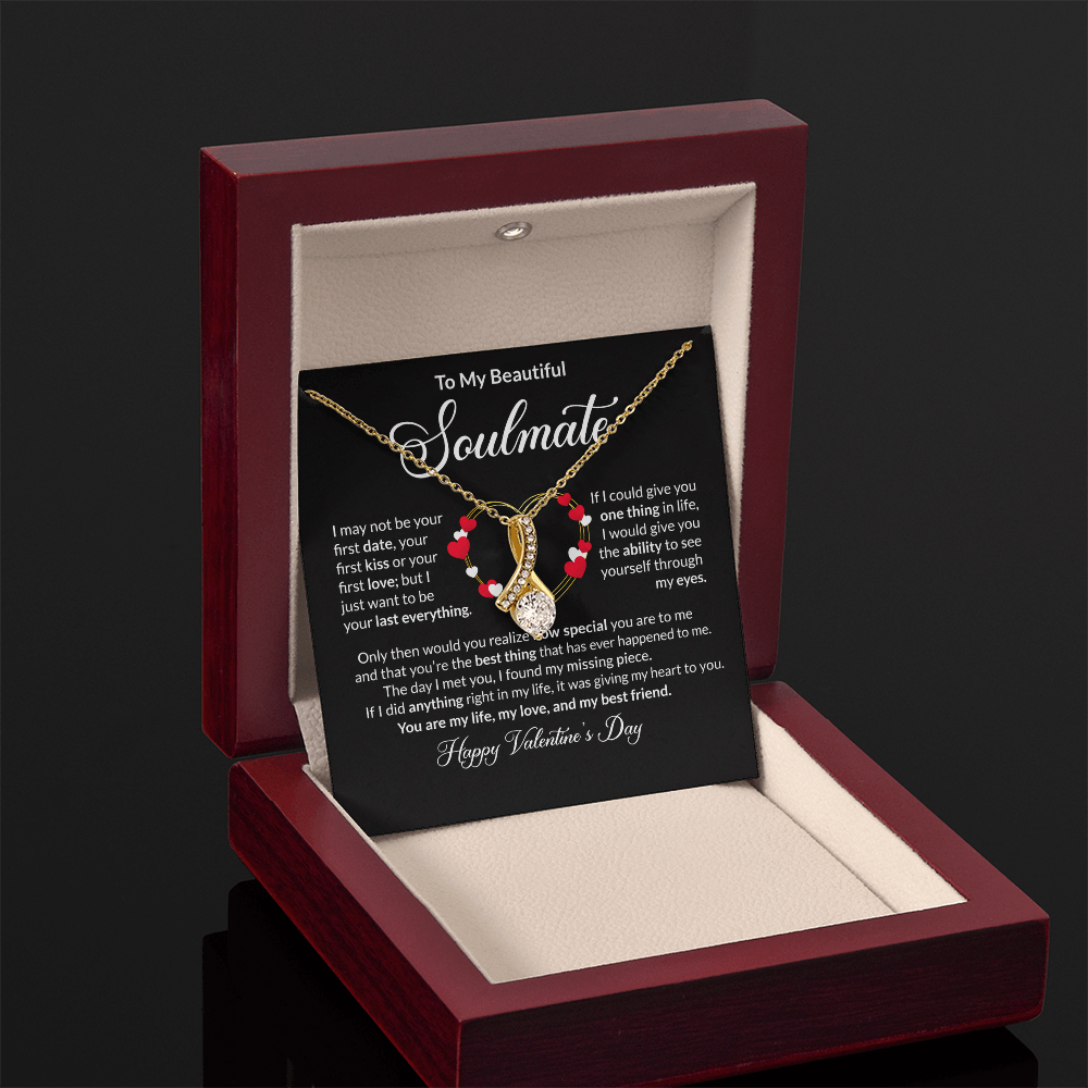 To My Soulmate Valentine's Day Alluring Beauty Necklace Gift