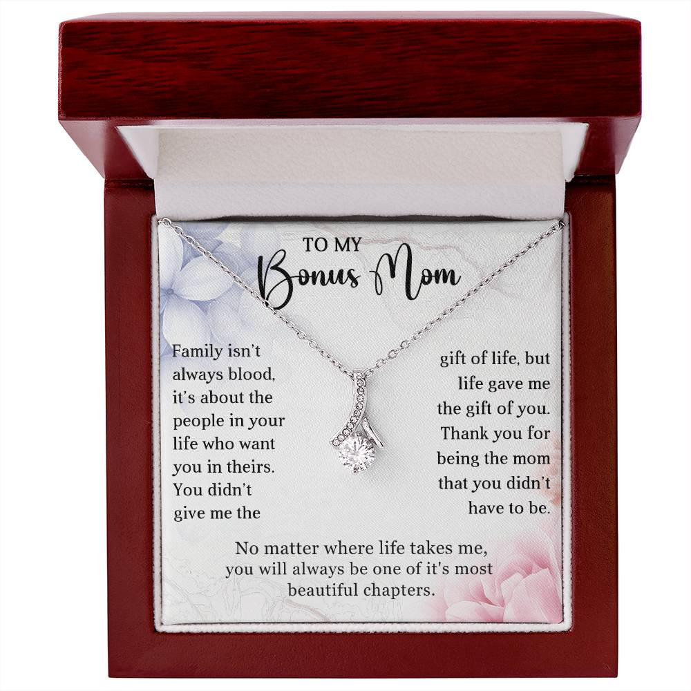 Bonus Mom Petite Ribbon Necklace