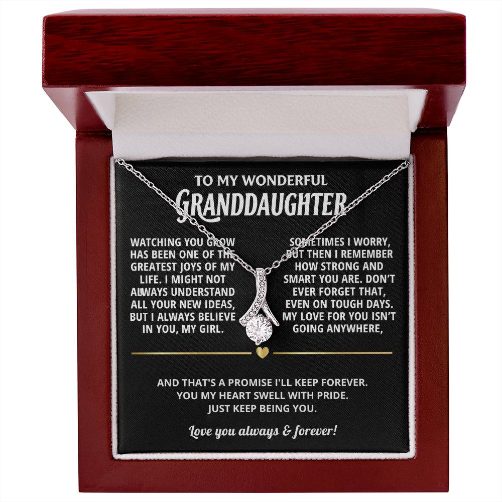 Granddaughter Petite Ribbon Necklace