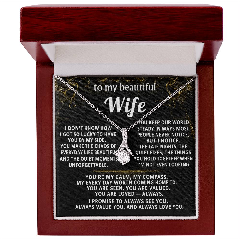 To My Wife Alluring Beauty Necklace Gift