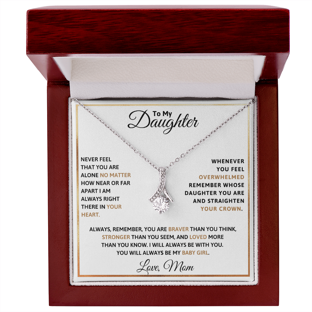 To My Daughter Petite Ribbon Necklace