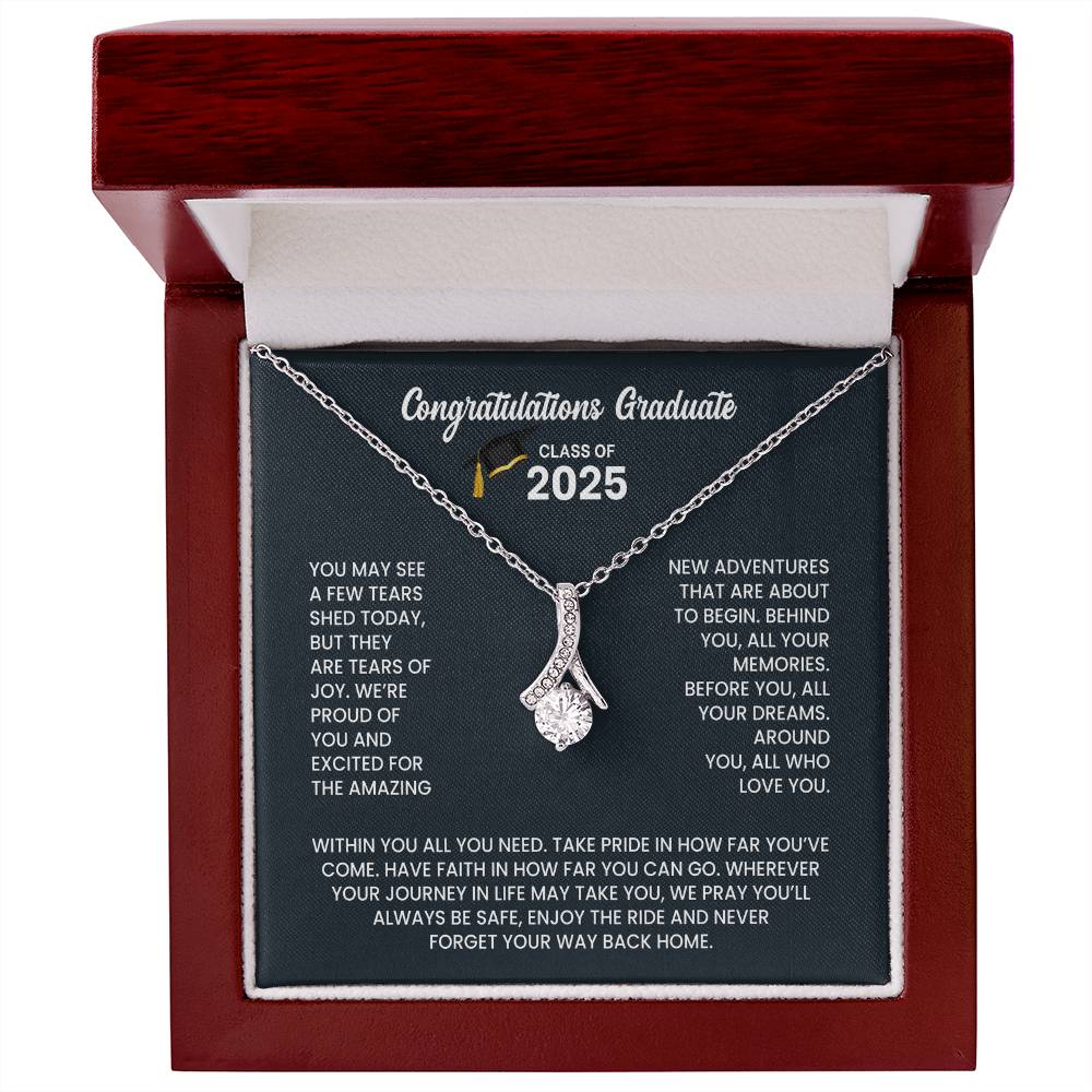Class of 2026 Graduation Necklace  Gift Petite Ribbon