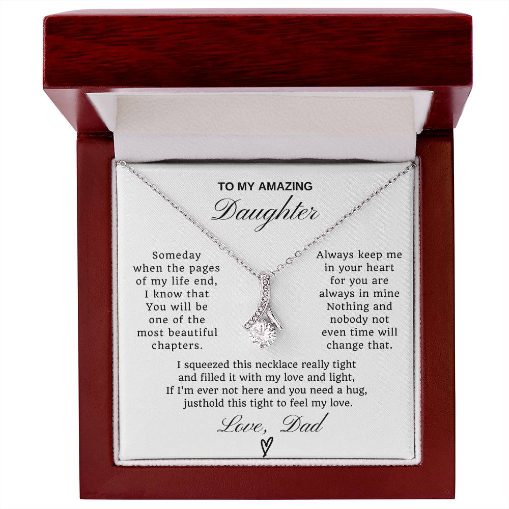 To My Daughter Petite Ribbon Necklace