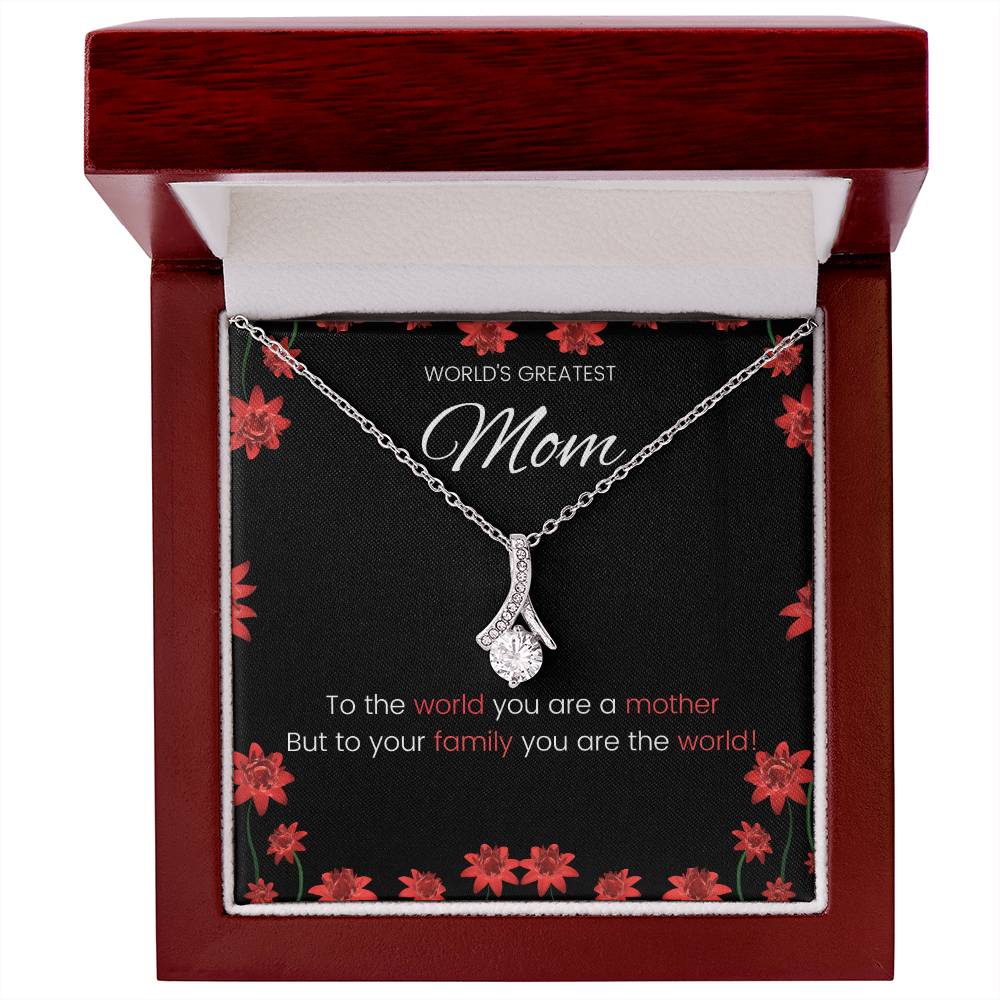 Worlds Greatest Mom Beauty Necklace Alluring  Timeless Pendant for Moms-[Heartfelt Family Gift]