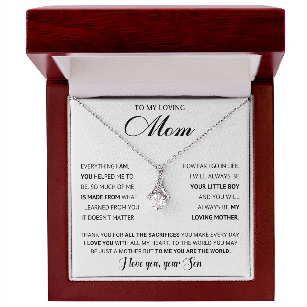 Mom Petite Ribbon Necklace