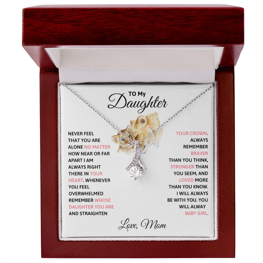 To My Daughter Petite Ribbon Necklace