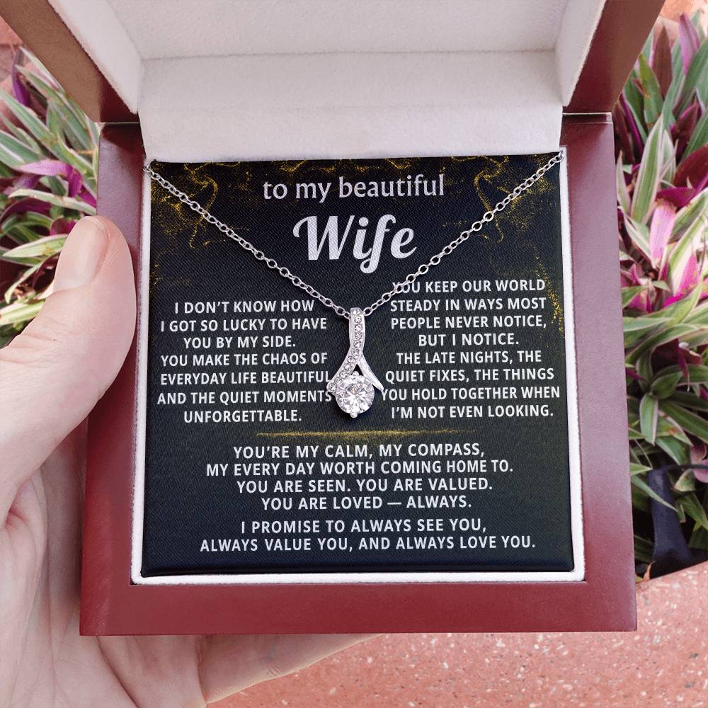 To My Wife Alluring Beauty Necklace Gift