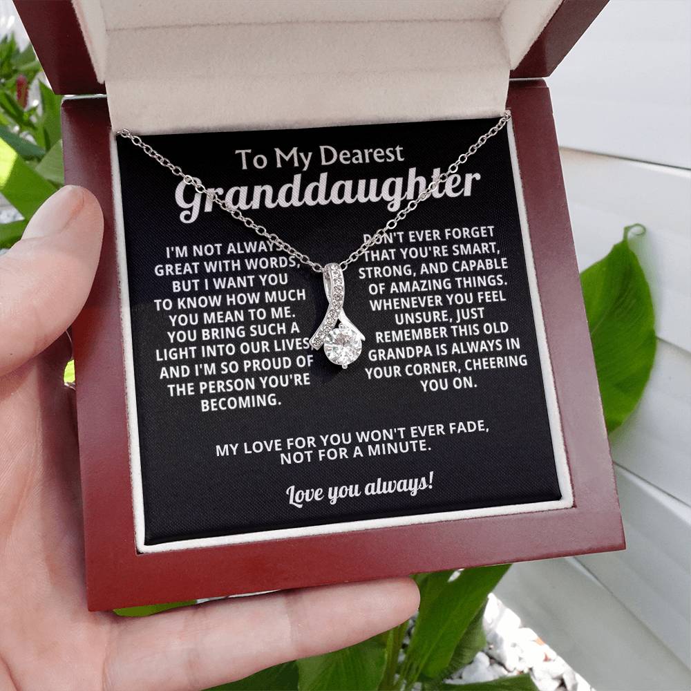 Granddaughter Petite Ribbon Necklace