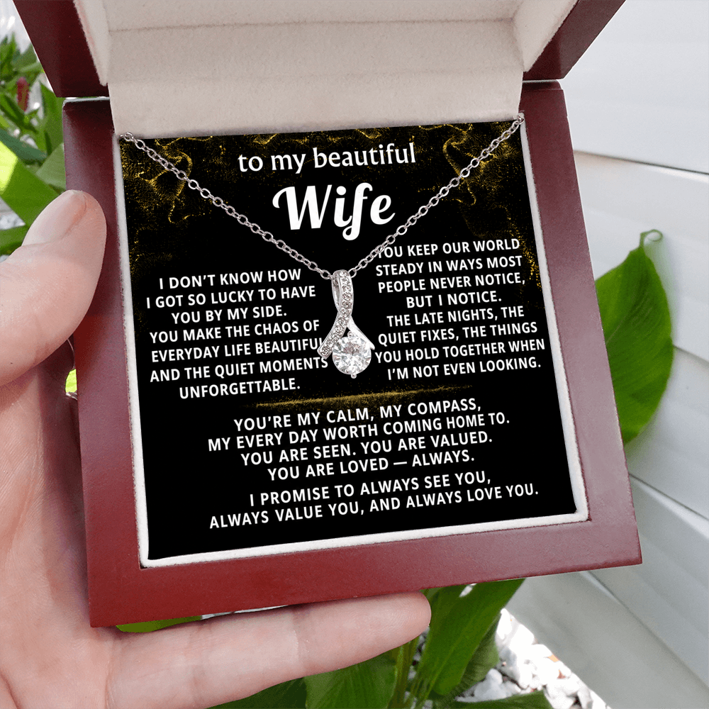 To My Wife Alluring Beauty Necklace Gift