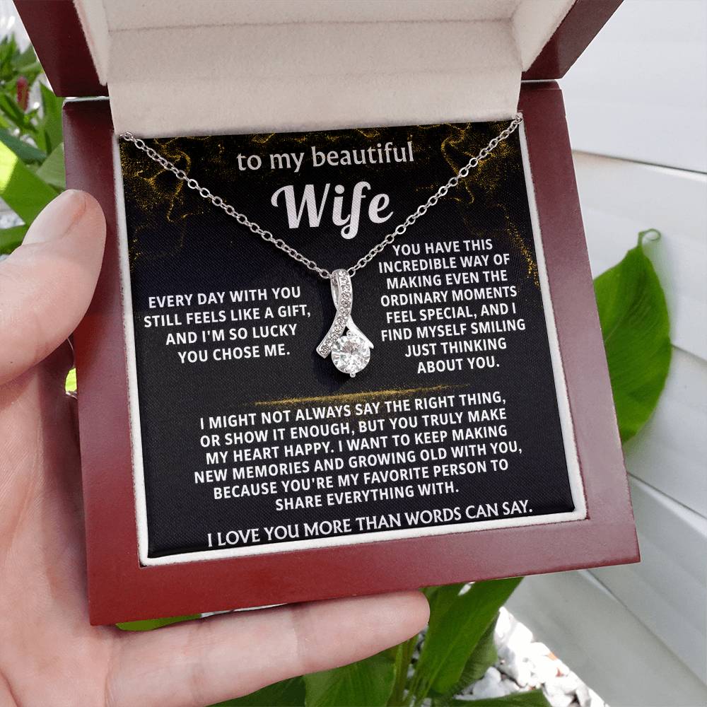 To My Wife Alluring Beauty Necklace Gift