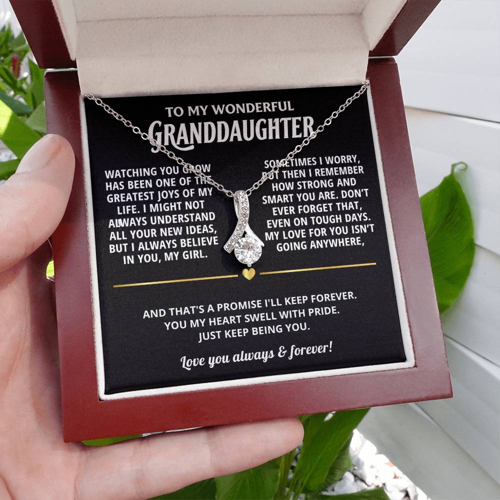 Granddaughter Petite Ribbon Necklace