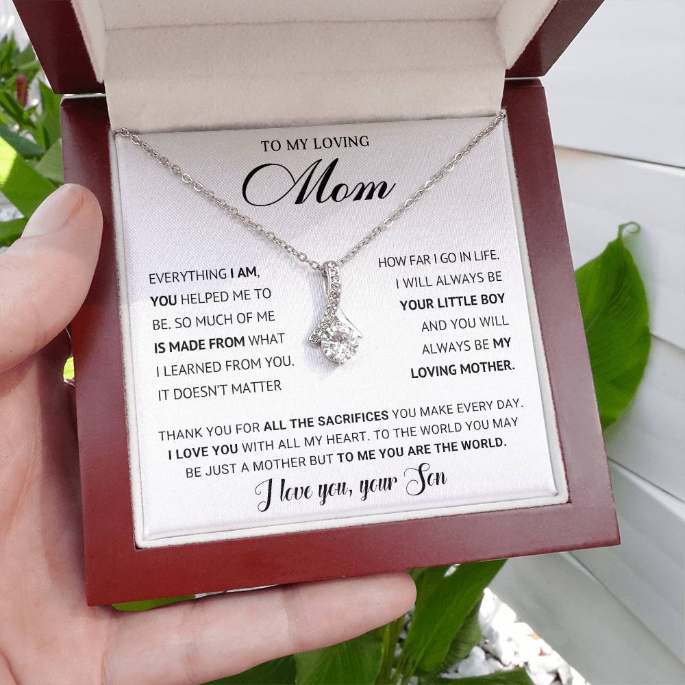 Mom Petite Ribbon Necklace