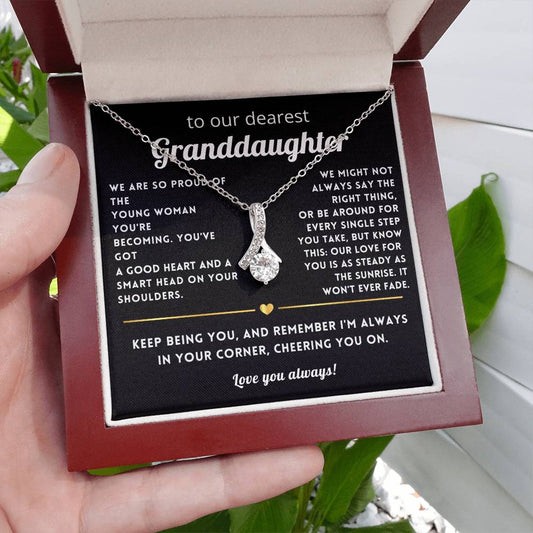 Granddaughter Petite Ribbon Necklace
