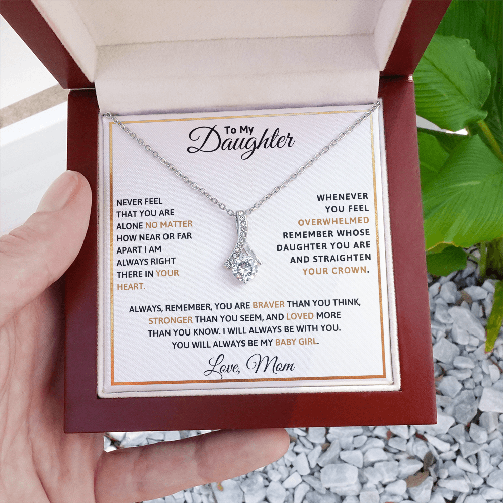 To My Daughter Petite Ribbon Necklace