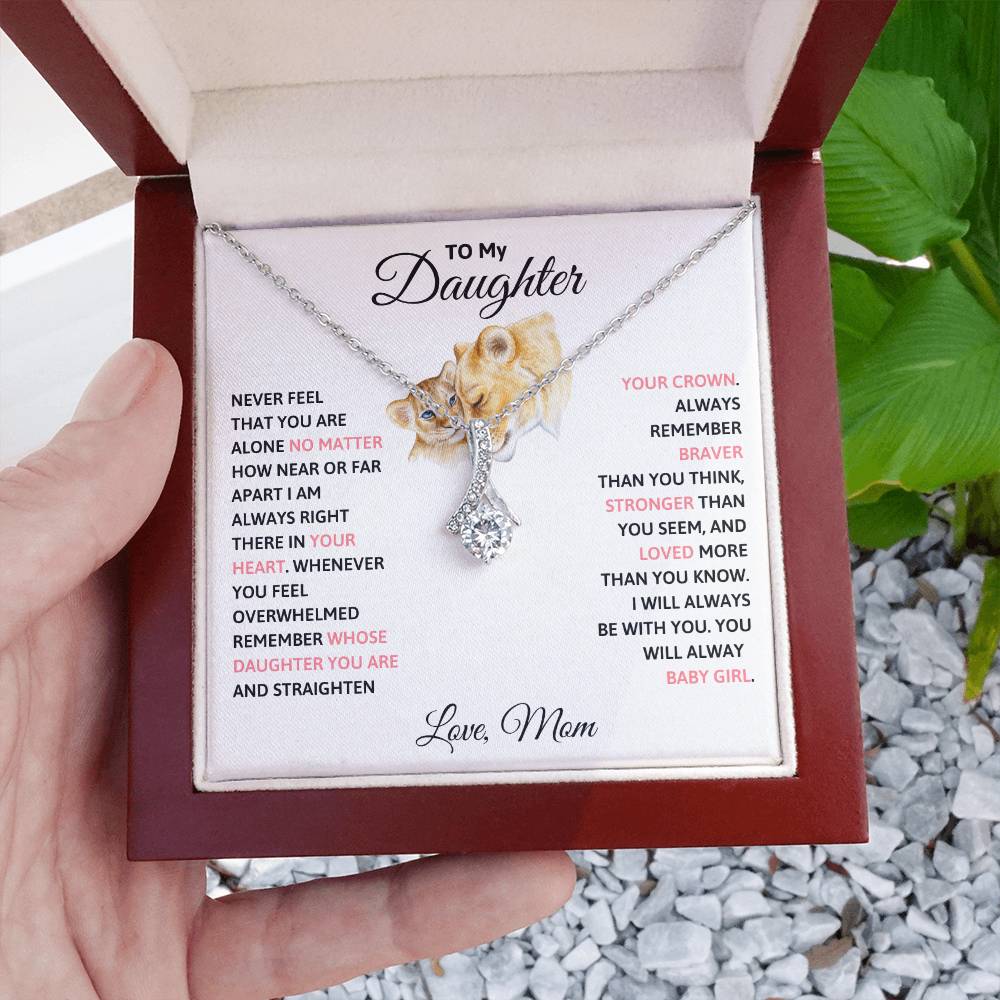 To My Daughter Petite Ribbon Necklace