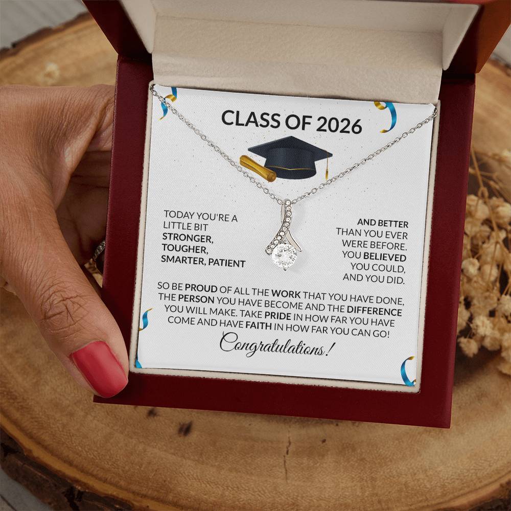 Class of 2026 Graduation Petite Ribbon Necklace Gift