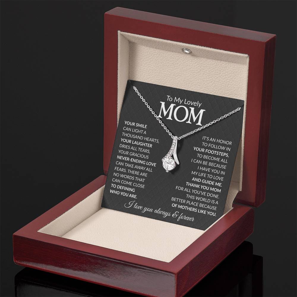 Mom Petite Ribbon Necklace Gift