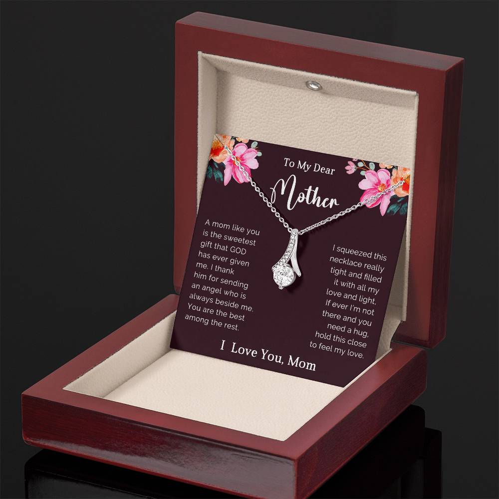 To My Mother Petite Ribbon Necklace Gift