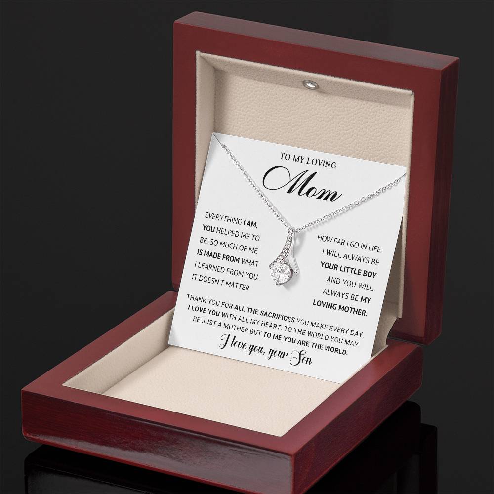 Mom Petite Ribbon Necklace