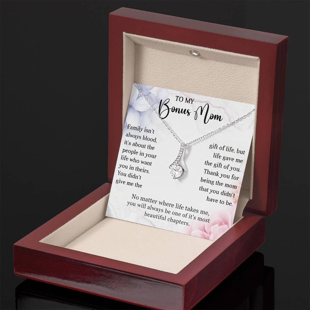 Bonus Mom Petite Ribbon Necklace