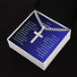 To Our Grandson Engraved Cross Necklace on Cuban Chaine-[Heartfelt Family Gift]