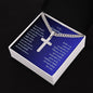 Grandson Engraved Cross with Cuban Chain-[Heartfelt Family Gift]