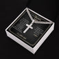 To my Bonus dad Personalized Cross Necklace with Cuban Chain-[Heartfelt Family Gift]