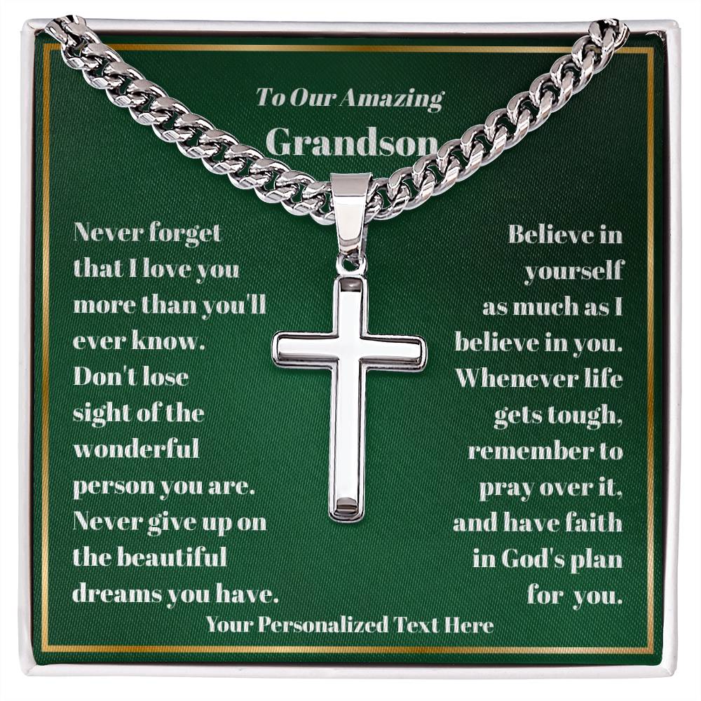 Engraved Cross Necklace with Personalized Card-[Heartfelt Family Gift]