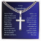 To Our Grandson Engraved Cross Necklace on Cuban Chaine-[Heartfelt Family Gift]
