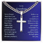 Grandson Engraved Cross with Cuban Chain-[Heartfelt Family Gift]