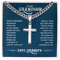 To My Grandson - Always remember how much I love you Personalized Cross Necklace with Cuban Chain-[Heartfelt Family Gift]