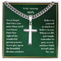 Son Personalized Cross Necklace on Cuban Chain-[Heartfelt Family Gift]