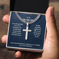 Husband Personalized Cross Necklace on Cuban Chain-[Heartfelt Family Gift]