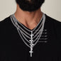 Grandson Engraved Cross with Cuban Chain-[Heartfelt Family Gift]