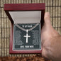 To My Man - I love you with every ounce Personalized Cross Necklace with Cuban Chain-[Heartfelt Family Gift]