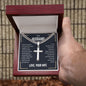 To my husband - when we get to the end of our lives Personalized Cross Necklace with Cuban Chain-[Heartfelt Family Gift]