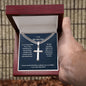 Husband Personalized Cross Necklace on Cuban Chain-[Heartfelt Family Gift]