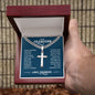 To My Grandson - Always remember how much I love you Personalized Cross Necklace with Cuban Chain-[Heartfelt Family Gift]