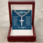 To My Grandson - Always remember how much I love you Personalized Cross Necklace with Cuban Chain-[Heartfelt Family Gift]