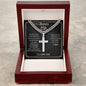 To my Bonus dad Personalized Cross Necklace with Cuban Chain-[Heartfelt Family Gift]
