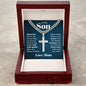 to my son - stand tall even if you fall Personalized Cross Necklace with Cuban Chain-[Heartfelt Family Gift]