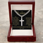Husband Engraved Cross Chain Link Necklace-[Heartfelt Family Gift]