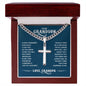 To My Grandson - Always remember how much I love you Personalized Cross Necklace with Cuban Chain-[Heartfelt Family Gift]