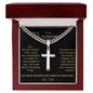 Husband Engraved Cross Chain Link Necklace-[Heartfelt Family Gift]