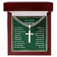 Grandson Personalized Cross Necklace on Cuban Chain-[Heartfelt Family Gift]