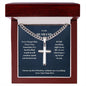 Husband Personalized Cross Necklace on Cuban Chain-[Heartfelt Family Gift]
