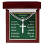 Son Personalized Cross Necklace on Cuban Chain-[Heartfelt Family Gift]